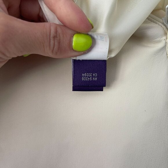 Vintage Ralph Lauren Collection Lambskin Leather Pants Size 10 Cream Union USA - Picture 7 of 12